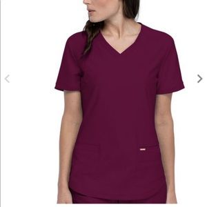 Wine Women's V-Neck Scrub Top